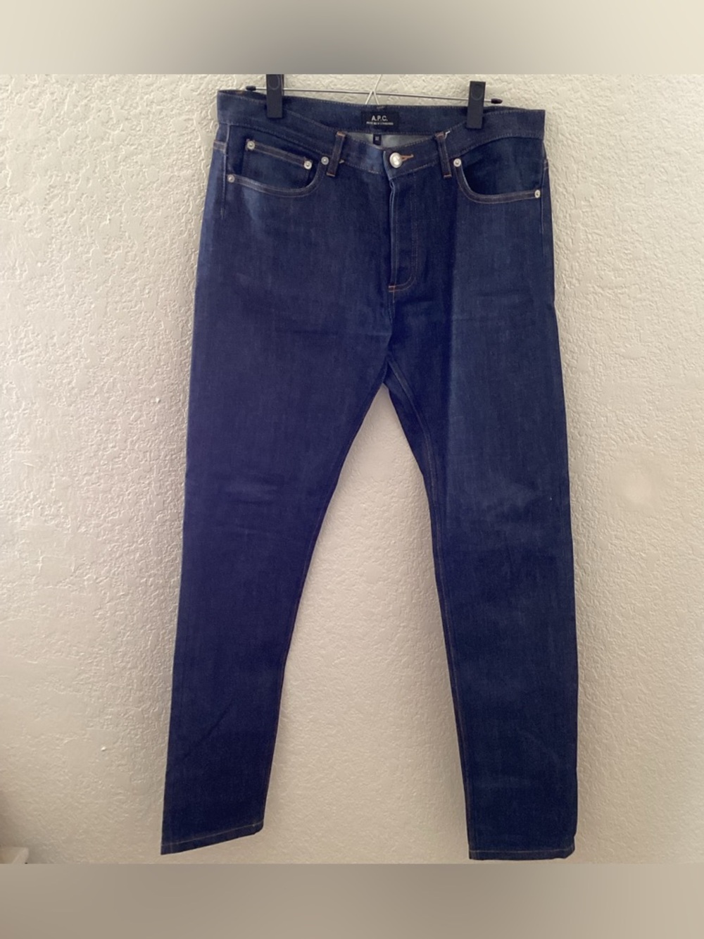 A.P.C. Men's Slim Straight Raw Denim Jeans - Indigo Blue